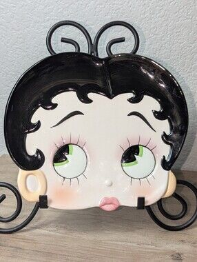 Vintage 1981 Betty Boop Face Hand Painted Ceramic Plate From Japan.